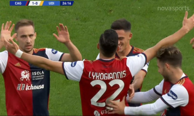 Serie A: Με γκολάρα του Λυκογιάννη προηγείται η Κάλιαρι! (video)