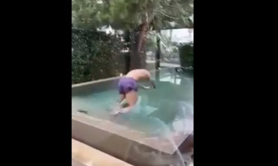 ΑΕΚ: Απίθανος Ολιβέιρα! Βουτάει στην πισίνα μέσα στα χιόνια (video)