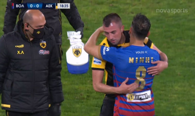 Βόλος-ΑΕΚ: «Πάγωσαν» με Νίνη-Κρίστισιτς - Η στιγμή του τραυματισμού