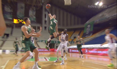 Παναθηναϊκός ΟΠΑΠ-Μπασκόνια: Τρομερό κάρφωμα του Μάριο Χεζόνια (video)