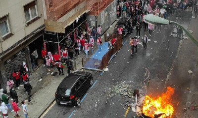 Ισπανία: Συγκρούσεις οπαδών της Αθλέτικ Μπιλμπάο με την αστυνομία (photos+video)