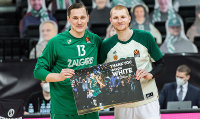 Ζαλγκίρις Κάουνας - Παναθηναϊκός ΟΠΑΠ: Βραβεύτηκε ο Ουάιτ από τους Λιθουανούς (video+photos)