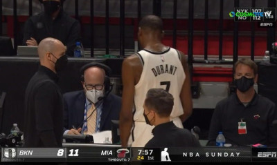 «Συναγερμός» στους Μπρούκλιν Νετς: Αποχώρησε με πρόβλημα ο Ντουράντ (video)