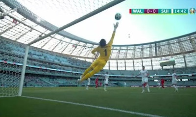 Euro 2020: Ουαλία-Ελβετία – Τρομερή απόκρουση ο Ζόμερ σε κεφαλιά του Μουρ (video)