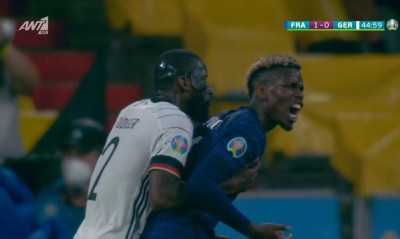 Euro 2020: Ο Ρούντιγκερ δάγκωσε τον Πογκμπά, αλλά δεν το είδε ούτε το VAR (video)