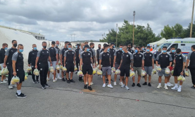 ΟΦΗ: Μοίρασε φρούτα στους πληγέντες από τον σεισμό – Κάλεσμα για το ματς με τον ΠΑΟΚ (video+photos)