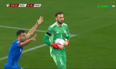 Γεωργία-Ελλάδα: Επικίνδυνη κεφαλιά Τζαβέλλα, δεν πέρασε τη γραμμή η μπάλα (video)