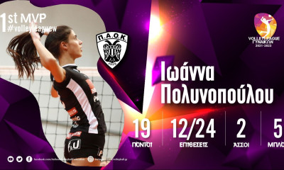 Volley League Γυναικών: Η Ιωάννα Πολυνοπούλου MVP της Πρεμιέρας