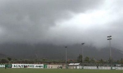 Παναθηναϊκός: Το βροχερό σκηνικό στο Κορωπί (Videos)