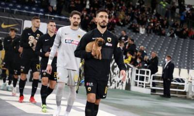 ΑΕΚ-Ατρόμητος: Είσοδο με... κουταβάκια οι «κιτρινόμαυροι» (photos+video)