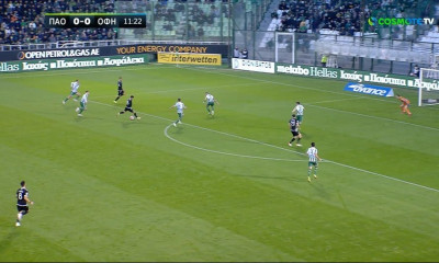 Παναθηναϊκός-ΟΦΗ: Τρομερό σουτ του Γκαγέγος στο δεξί δοκάρι! (video)