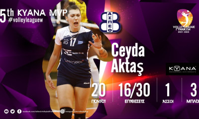 Volley League Γυναικών: Η Τουρκάλα ακραία της Θέτιδας, Τσέιντα Άκτας MVP της 5ης αγωνιστικής (video)