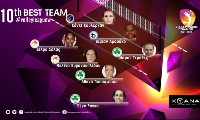 Volley League Γυναικών: Τρεις αθλήτριες του Παναθηναϊκού και δύο του Ολυμπιακού στην κορυφαία 7άδα!