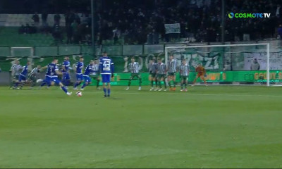 Παναθηναϊκός-ΠΑΣ Γιάννινα: Δοκάρι με φάουλ ο Σάλιακας (video)