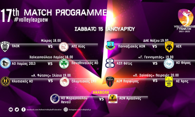 Volley League Γυναικών: Εκτός έδρας οι πρωτοπόροι, ντέρμπι Θέτιδας-Σαντορίνης στην 17η αγωνιστική