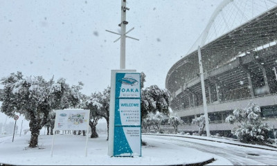 ΑΕΚ-ΠΑΟΚ: Χιονισμένο τοπίο το ΟΑΚΑ - Χωρίς προπόνηση η Ένωση στη ρεβάνς (photos)
