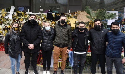 Άλκης Καμπανός: Στο σημείο της δολοφονίας παίκτες των ΠΑΟΚ, Άρη, Ηρακλή, Απόλλων Πόντου (pics)