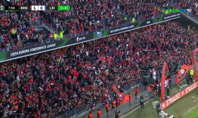 Τρόμος στο Ρεν-Λέστερ - Έπεσε η εξέδρα και παρέσυρε τους οπαδούς στους πανηγυρισμούς