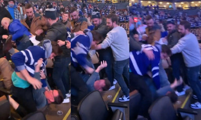 Άγριο ξύλο στις εξέδρες - Ακούμπησε τη κοπέλα του και τον πλάκωσε στα μπουκέτα (video)