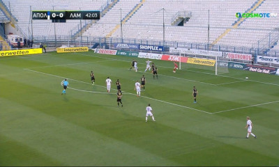 Απόλλων Σμύρνης-Λαμία: Άγγιξαν το 1-0 οι γηπεδούχοι, σημάδεψε το δοκάρι ο Βιτλής (video)