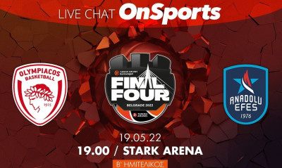 Live Chat ο ημιτελικός του Final 4 στο Βελιγράδι Ολυμπιακός-Αναντολού Εφές 74-77 (τελικό)