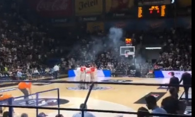 Χάος στο Παρτιζάν-Ερυθρός Αστέρας - Οπαδοί πέταξαν αντικείμενα και κροτίδες στους παίκτες