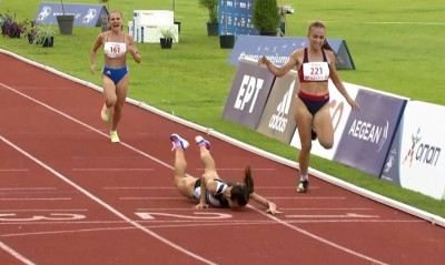 Πανελλήνιο Πρωτάθλημα στίβου: Όσκαρ ατυχίας για αθλήτρια - Έπεσε στον τερματισμό κι έχασε την πρωτιά