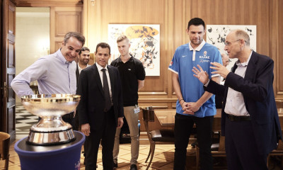 Eurobasket 2022: Στο Μαξίμου οι Λιόλιος, Ιτούδης, Παπανικολάου – Οι ευχές του πρωθυπουργού