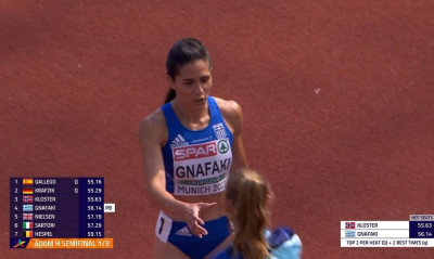 Ευρωπαϊκό στίβου: Ατομικό ρεκόρ, χωρίς πρόκριση στον τελικό η Γναφάκη (video)