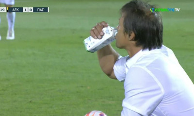 ΑΕΚ-ΠΑΣ Γιάννινα: Τι έπινε τελικά ο Αλμέιδα εν ώρα αγώνα (video)