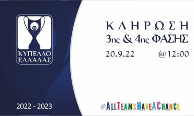 Live Streaming η κλήρωση της 3ης και 4ης φάσης του Κυπέλλου Ελλάδας