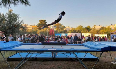 Γυμναστική: Επίδειξη τραμπολίνο στο 48ο Φεστιβάλ ΚΝΕ – «Οδηγητή»