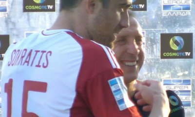 ΟΦΗ-Ολυμπιακός: Ο Σωκράτης αγκάλιασε τον Νιόπλια μετά την ανατροπή (video)