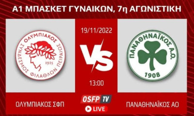 Α1 Μπάσκετ Γυναικών: Δείτε εδώ σε live streaming το Ολυμπιακός-Παναθηναϊκός