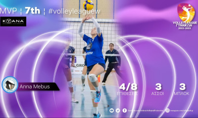 Volley League Γυναικών: ΚΥΑΝΑ MVP της 7ης αγωνιστικής της η Άννα Μέμπους