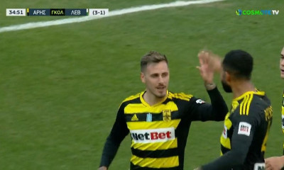 Άρης-Λεβαδειακός: Γκολ-πέναλτι ο Μαντσίνι, με το ένα πόδι στους «8» (Video)