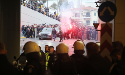 ΑΕΚ - Ολυμπιακός: Η άφιξη των παικτών της Ένωσης (video+photos)