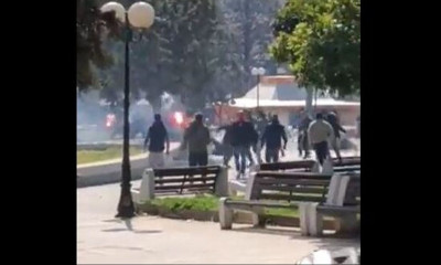 Σοβαρά επεισόδια στη Νίκαια - Συμπλοκή οπαδών Ιωνικού και Προοδευτικής (Video)