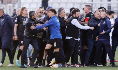 ΠΑΟΚ-Λαμία: Χαμός με τη λήξη του ματς (Video)