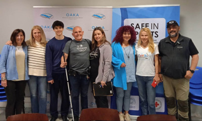 Αθλητές τοξοβολίας του Φάρου Τυφλών Ελλάδας στον Αγώνα κατά των Διακρίσεων