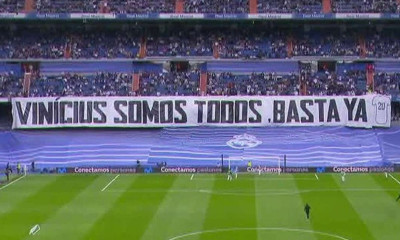 Πανό συμπαράστασης στον Βινίσιους: «Φτάνει πια»!