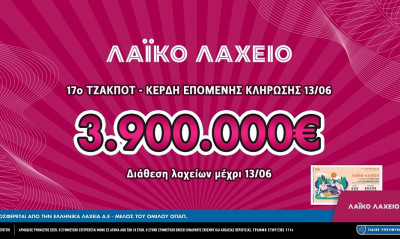 Λαϊκό Λαχείο: Έως και 3.900.000 ευρώ μοιράζει το 17ο συνεχόμενο τζακ ποτ στην αυριανή κλήρωση