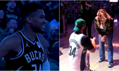 NBA: Φόρεσε φανέλα Γιάννη Αντετοκούνμπο κι έκανε πρόταση γάμου - Η αντίδραση του Greek Freak