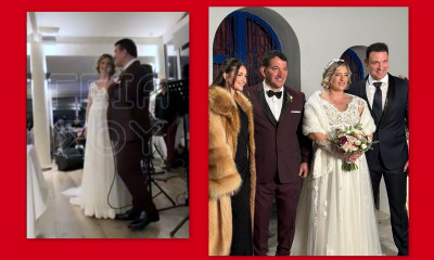 Δήμας-Σκαφιδά: Αποκάλυψαν στη γαμήλια δεξίωση το φύλο του μωρού τους