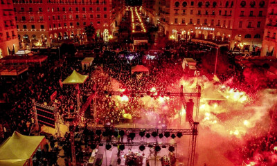 Άρης: «Κάηκε» η Αριστοτέλους για τα 110 χρόνια (pics+vid)