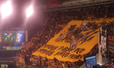 BCL Final Four 2025: Εντυπωσιακή ατμόσφαιρα στην κιτρινόμαυρη SUNEL Arena για το ΑΕΚ - Μάλαγα