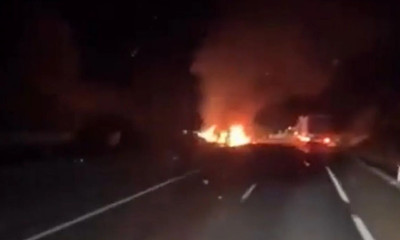 Ντιόγκο Ζότα: Συγκλονιστικό βίντεο - Το αυτοκίνητο στις φλόγες μετά τη σύγκρουση