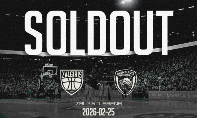 Euroleague: Η Ζαλγκίρις ανακοίνωσε το 34ο συνεχόμενο sold out στον αγώνα με τον Ολυμπιακό