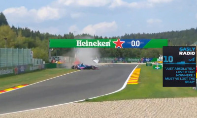 Formula 1: Σφοδρή έξοδος του Γκασλί στο Σπα και κόκκινη σημαία (video)