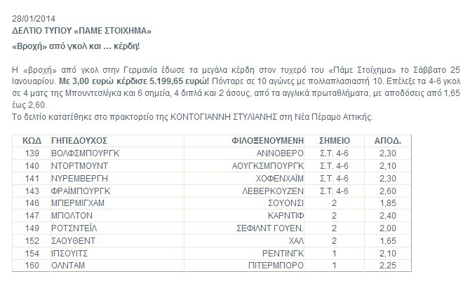 DELTIO TYPOY PAME STOIXIMA 20140128